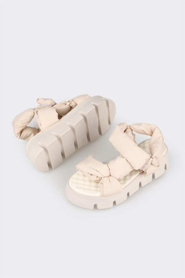 Bej kadın sandalet - Elle Shoes