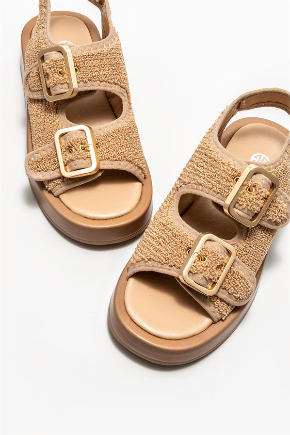 Bej kadın sandalet - Elle Shoes