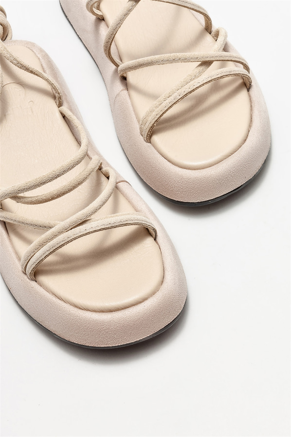 Bej kadın sandalet - Elle Shoes
