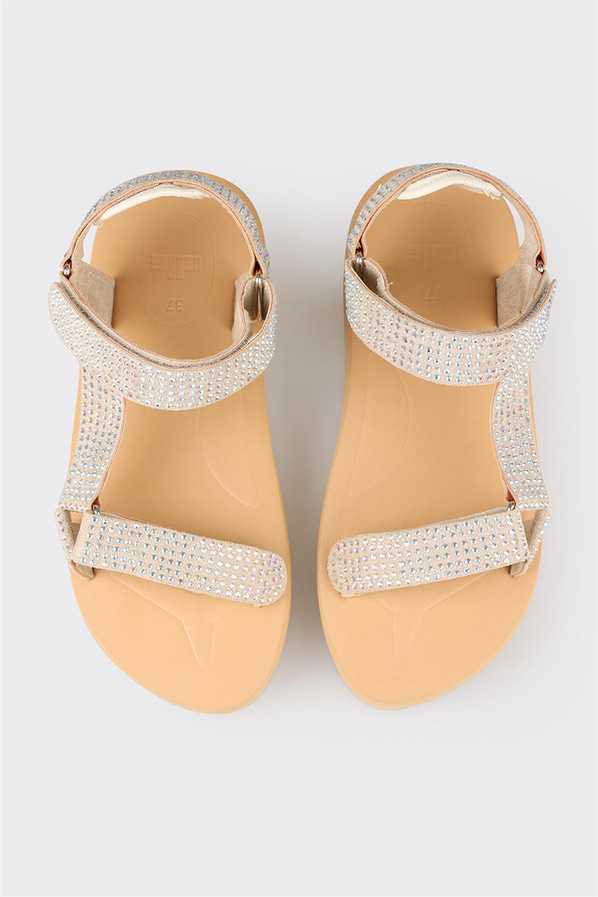Bej kadın sandalet - Elle Shoes