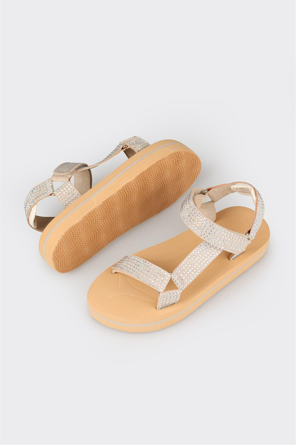 Bej kadın sandalet - Elle Shoes