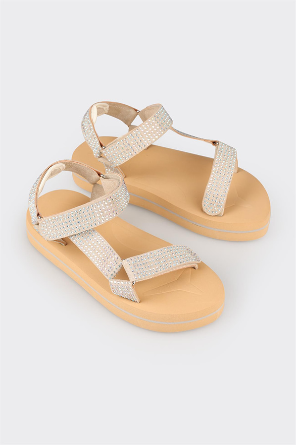 Bej kadın sandalet - Elle Shoes