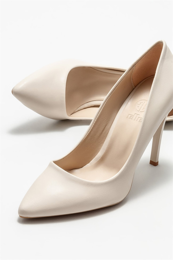 Bej kadın stiletto - Elle Shoes