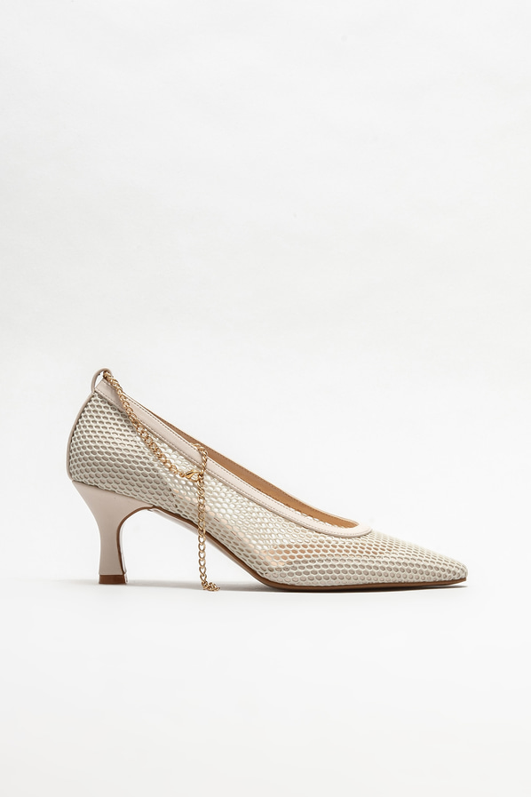 Bej kadın stiletto - Elle Shoes