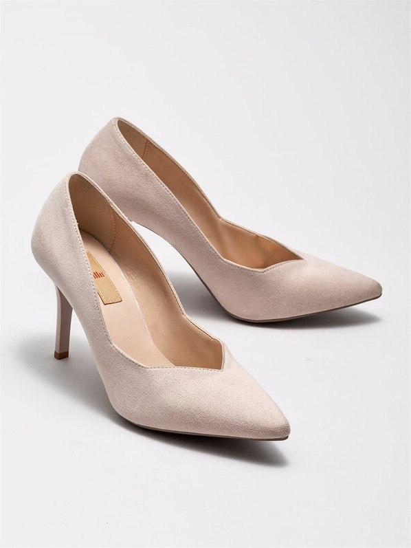 Bej kadın stiletto - Elle Shoes