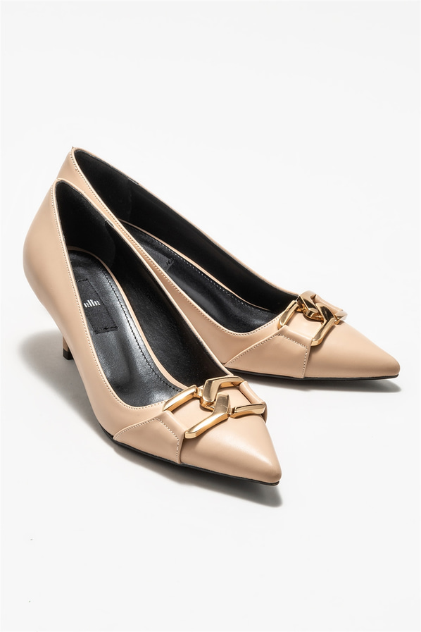 Bej kadın stiletto - Elle Shoes