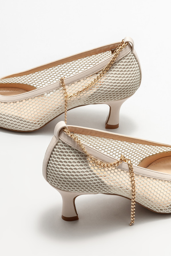 Bej kadın stiletto - Elle Shoes