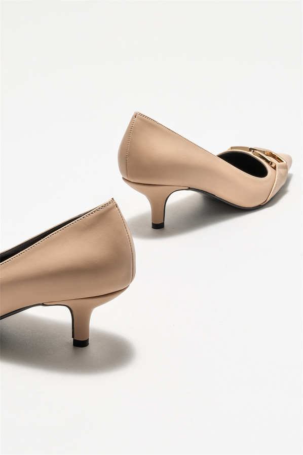 Bej kadın stiletto - Elle Shoes