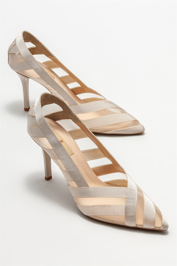 Bej kadın stiletto - Elle Shoes
