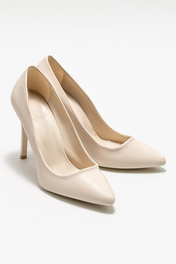 Bej kadın stiletto - Elle Shoes