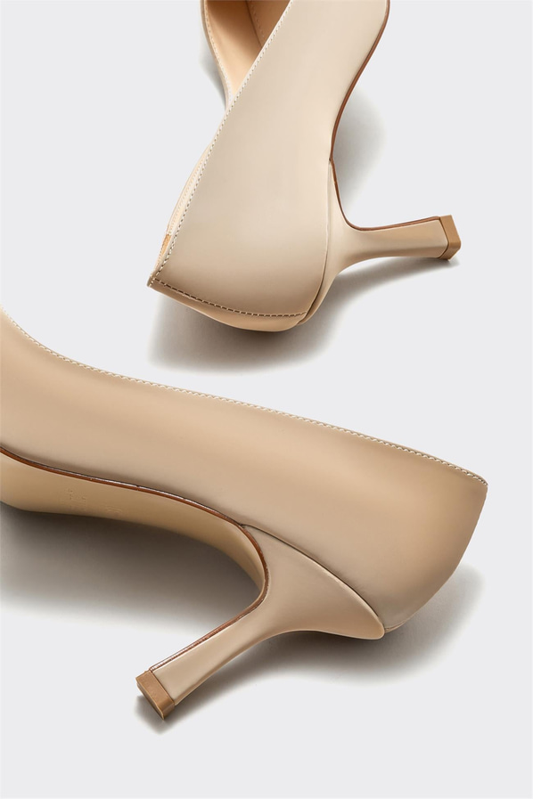 Bej kadın stiletto - Elle Shoes