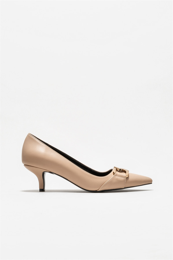 Bej kadın stiletto - Elle Shoes