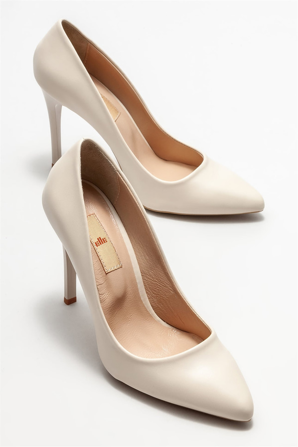 Bej kadın stiletto - Elle Shoes