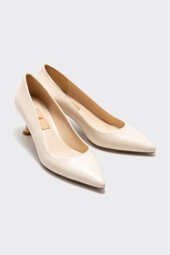 Bej kadın stiletto - Elle Shoes