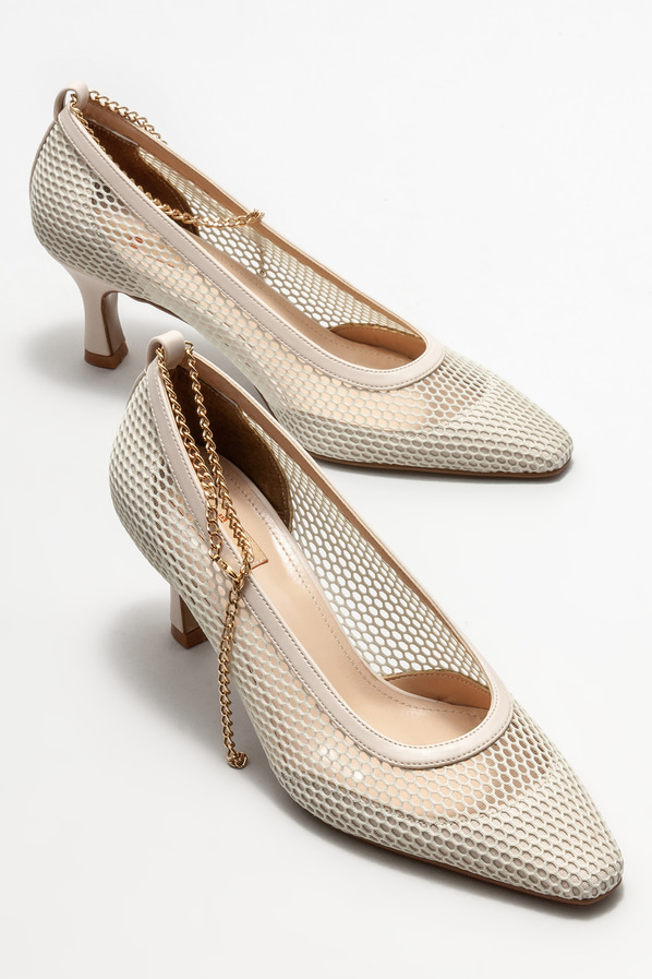 Bej kadın stiletto - Elle Shoes