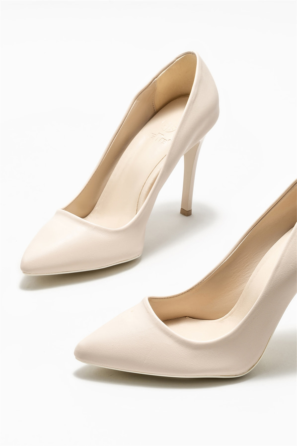 Bej kadın stiletto - Elle Shoes