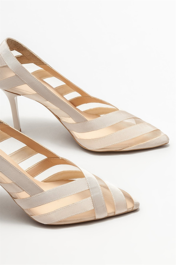 Bej kadın stiletto - Elle Shoes