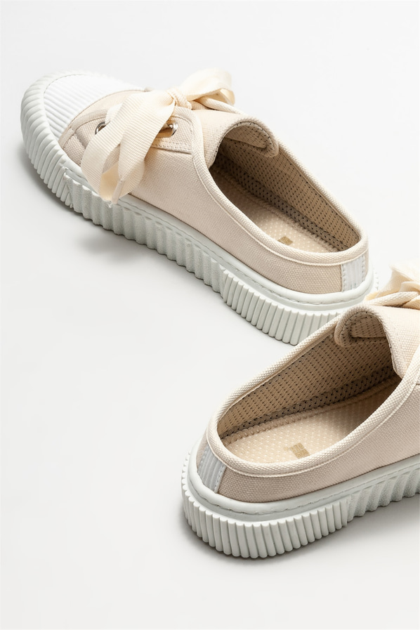 Bej düz kadın terlik - Elle Shoes
