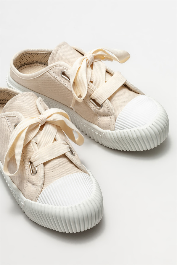 Bej düz kadın terlik - Elle Shoes