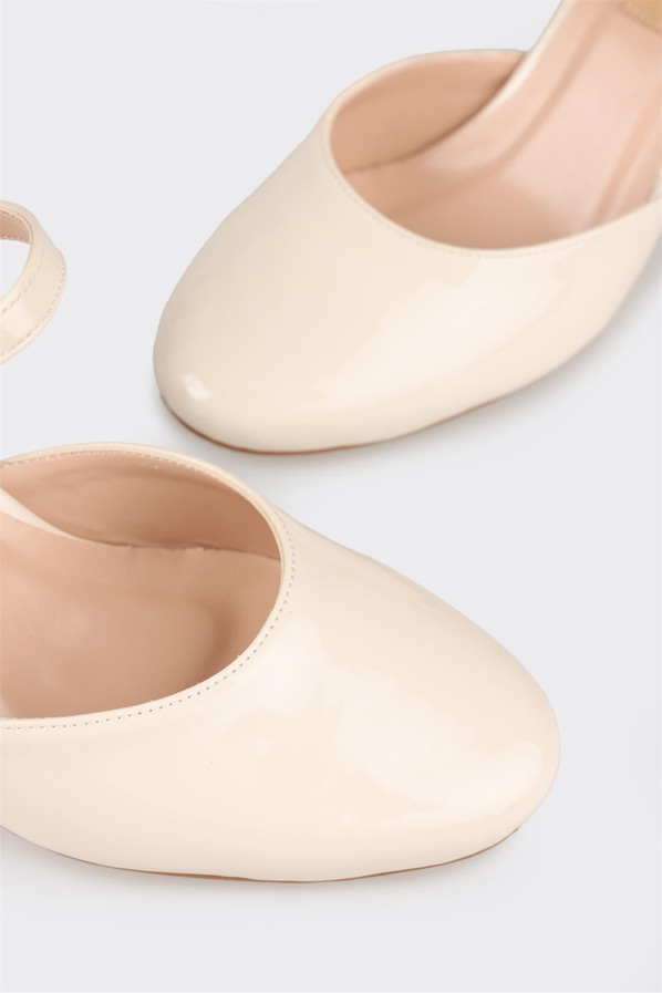 Bej topuklu kadın ayakkabı - Elle Shoes