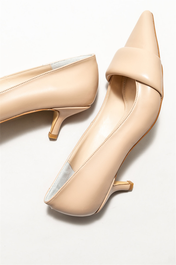 Bej topuklu kadın ayakkabı - Elle Shoes