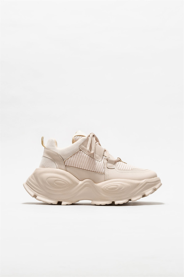 Bej kadın sneaker - Elle Shoes