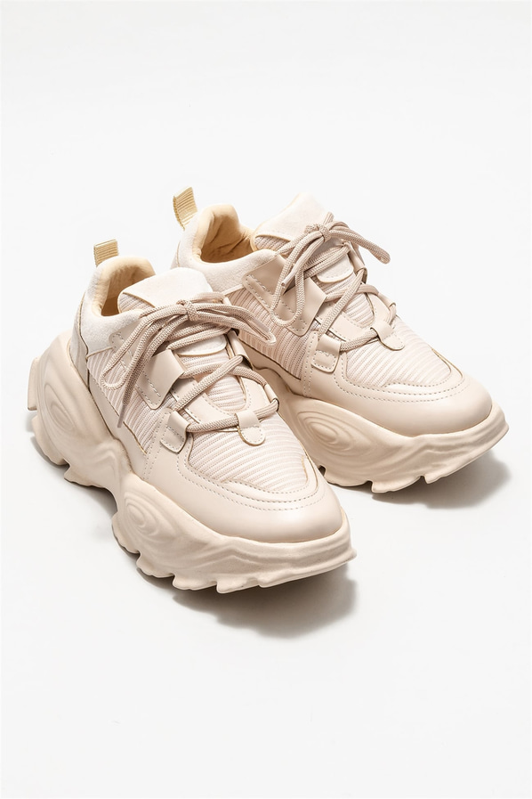 Bej kadın sneaker - Elle Shoes