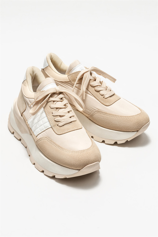 Bej kadın sneaker - Elle Shoes