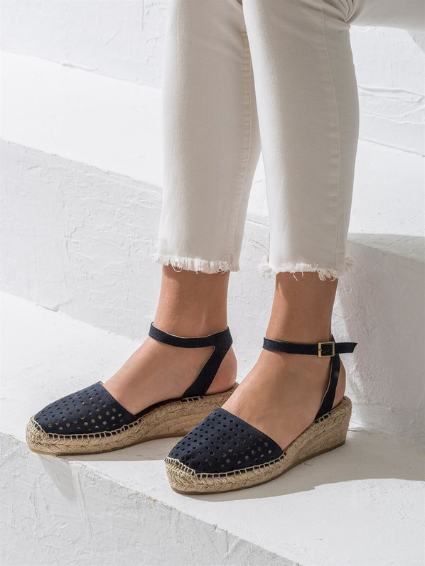 Lacivert kadın sandalet - Elle Shoes