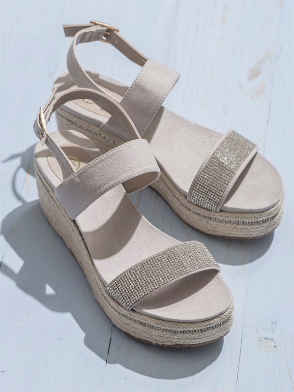 Gri kadın sandalet - Elle Shoes