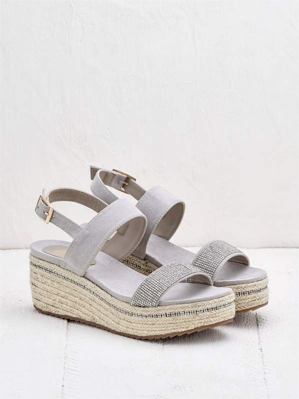 Gri kadın sandalet - Elle Shoes