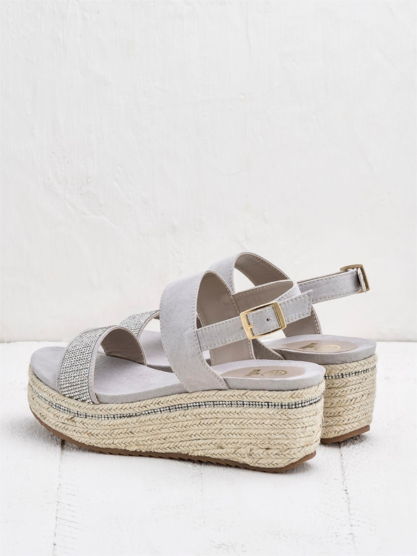 Gri kadın sandalet - Elle Shoes