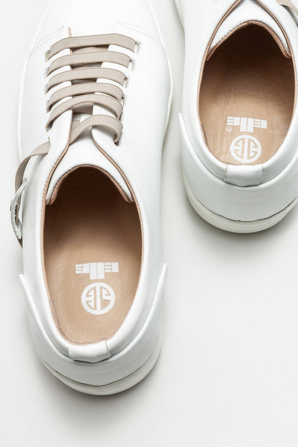 Beyaz deri erkek günlük ayakkabı, günlük kullanım için - Elle Shoes