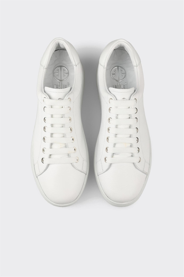 Beyaz deri erkek günlük ayakkabı, günlük kullanım için - Elle Shoes