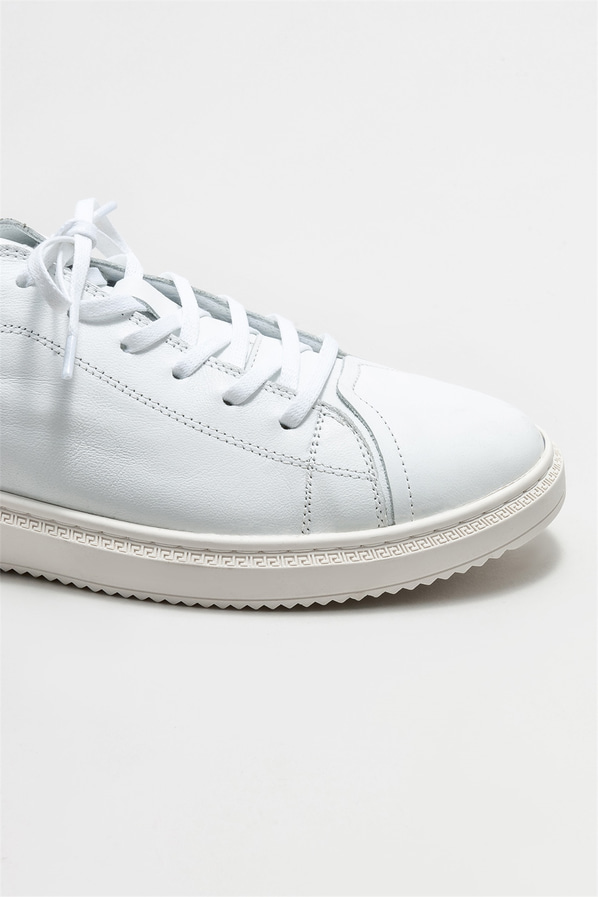 Beyaz deri erkek günlük ayakkabı, günlük kullanım için - Elle Shoes