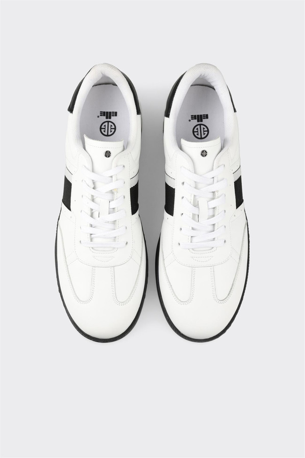 Beyaz deri erkek günlük ayakkabı, günlük kullanım için - Elle Shoes