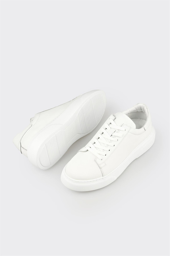 Beyaz Deri Erkek Günlük Ayakkabı