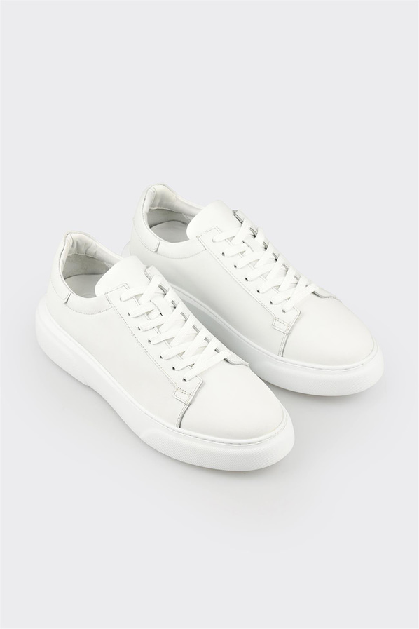 Beyaz Deri Erkek Günlük Ayakkabı