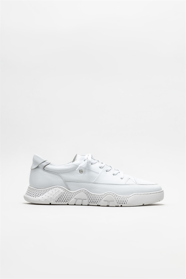 Beyaz deri erkek günlük ayakkabı, günlük kullanım için - Elle Shoes