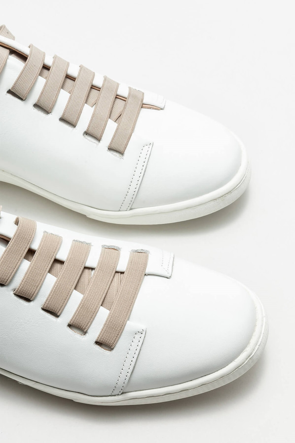 Beyaz deri erkek günlük ayakkabı, günlük kullanım için - Elle Shoes