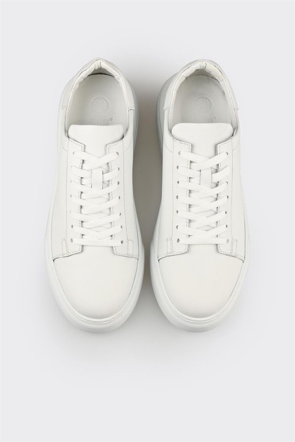 Beyaz Deri Erkek Günlük Ayakkabı