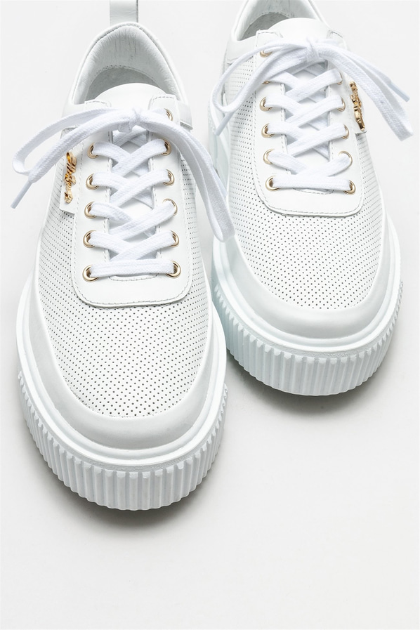 Beyaz Deri Erkek Spor Ayakkabı