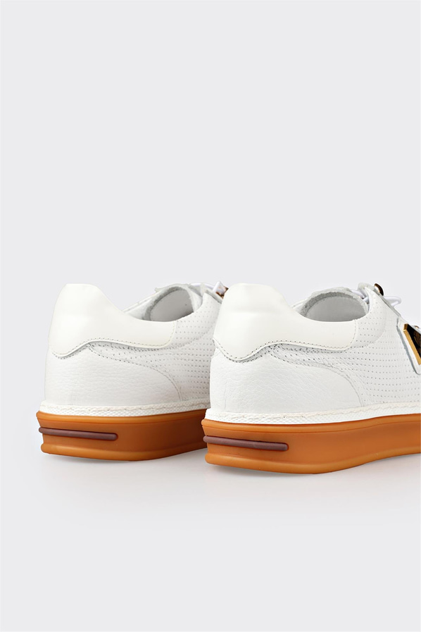Beyaz Deri Erkek Spor Ayakkabı