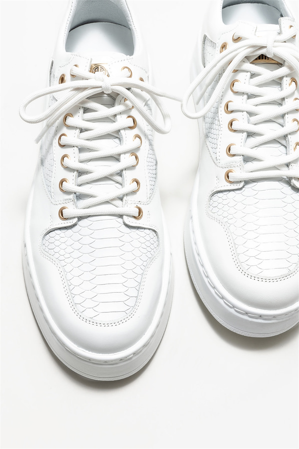 Beyaz deri erkek spor ayakkabı - Elle Shoes