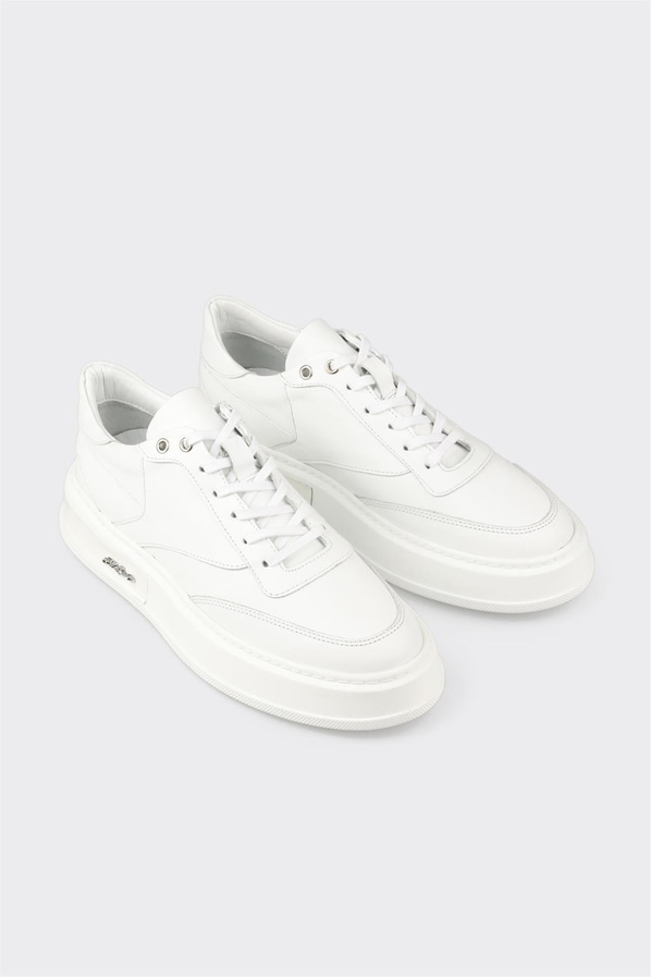 Beyaz Deri Erkek Spor Ayakkabı