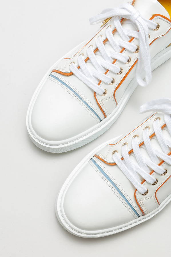 Beyaz deri erkek spor ayakkabı - Elle Shoes