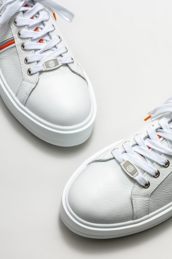 Beyaz deri erkek spor ayakkabı - Elle Shoes