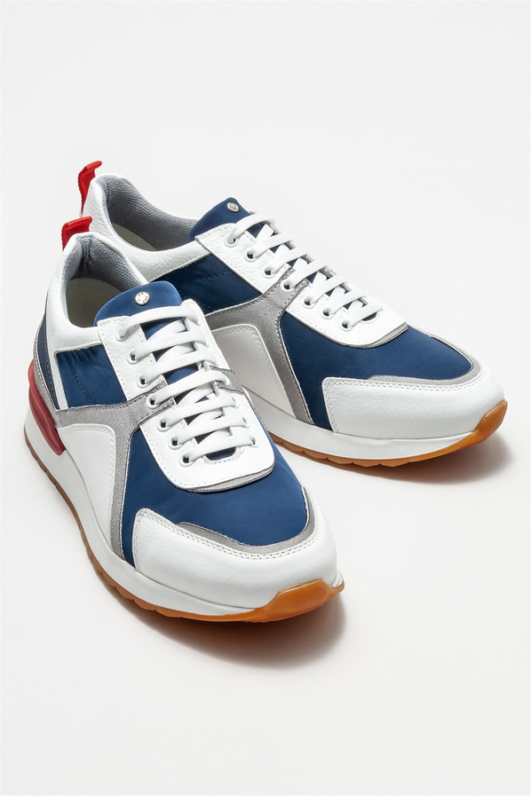 Beyaz deri erkek spor ayakkabı - Elle Shoes