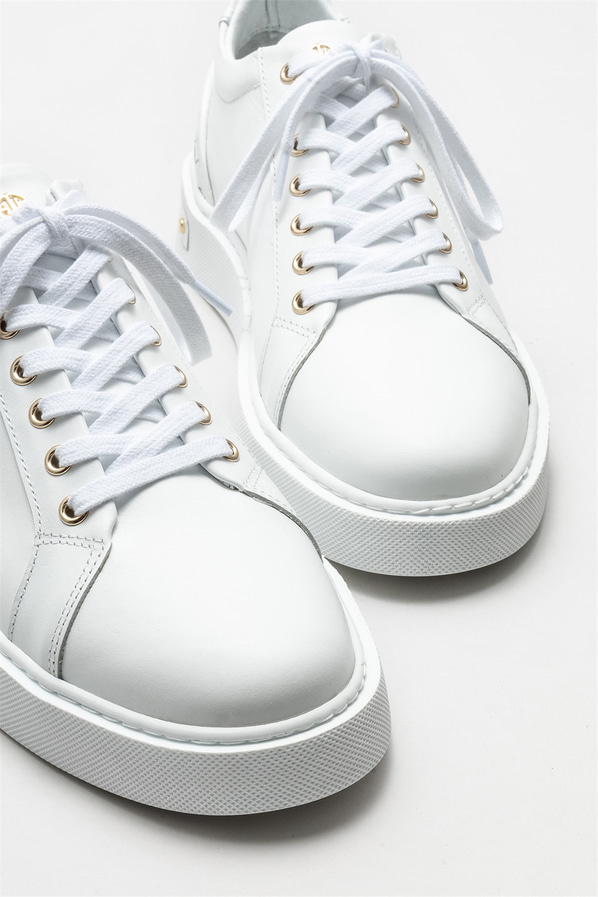 Beyaz deri erkek spor ayakkabı - Elle Shoes