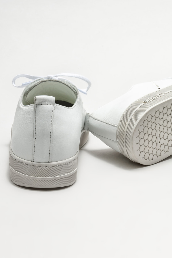 Beyaz deri erkek spor ayakkabı - Elle Shoes
